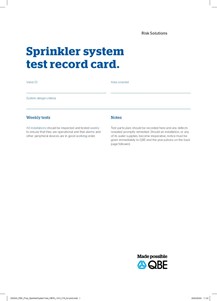 Sprinkler System Test Record Card (Print)