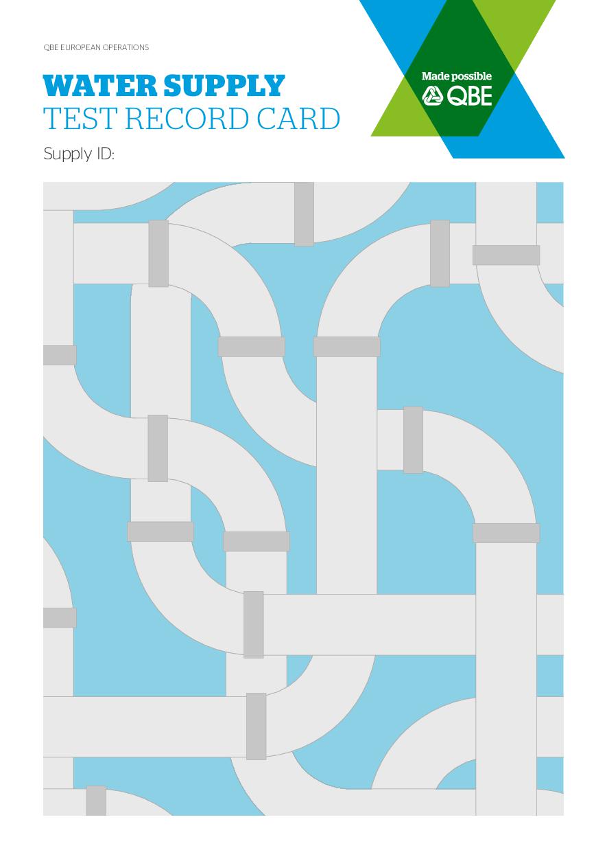 Water Supply Test Record Card (Interactive) QBE European Operations