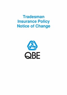 NTRA120620 Tradesman Insurance Policy (Imarket) Notice of Change