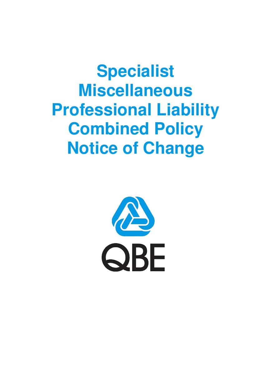 NJPU100520 Specialist Miscellaneous Professional Liability Combined Notice of Change