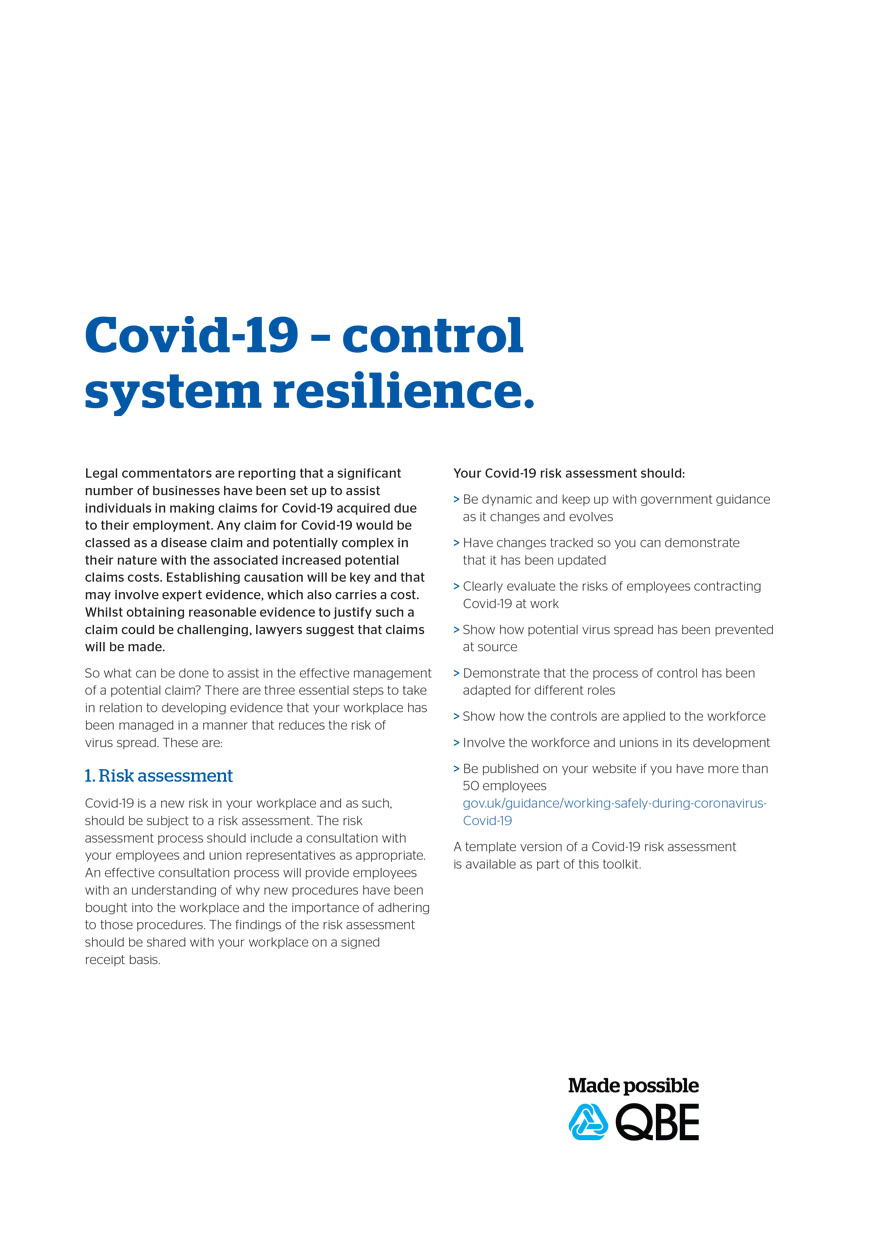 Covid-19 – control system resilience