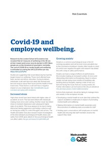 Covid-19 and employee wellbeing