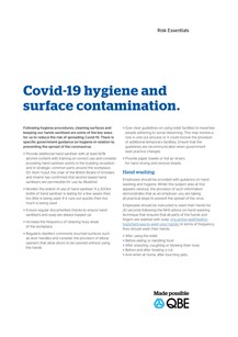 Risk Essentials - Covid-19 hygiene and surface contamination