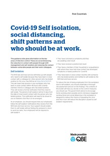 Risk Essentials - Covid-19 Self isolation and social distancing