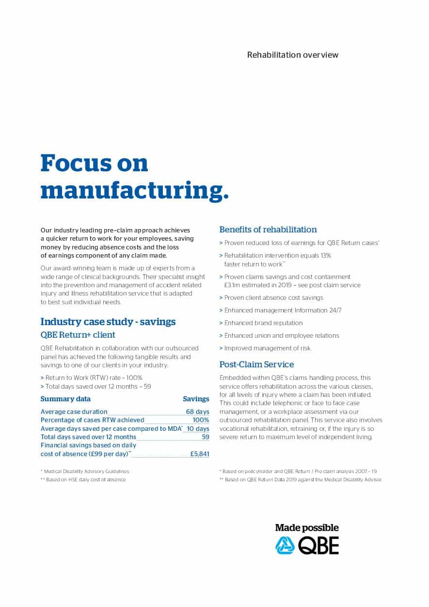 Focus on Manufacturing