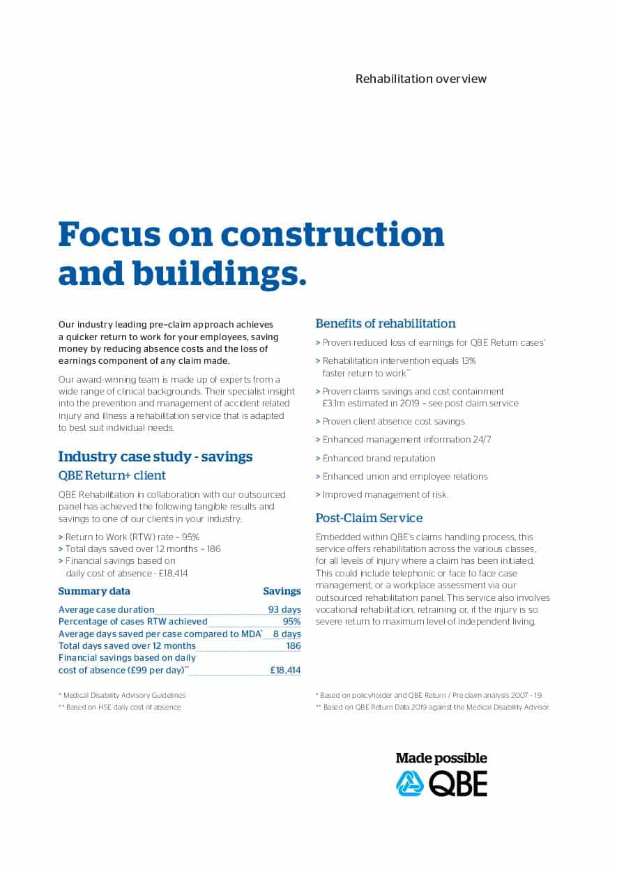 Focus on construction and buildings