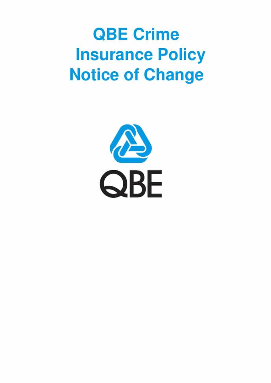 NCRS040920 QBE Crime Insurance Policy  Notice of Change