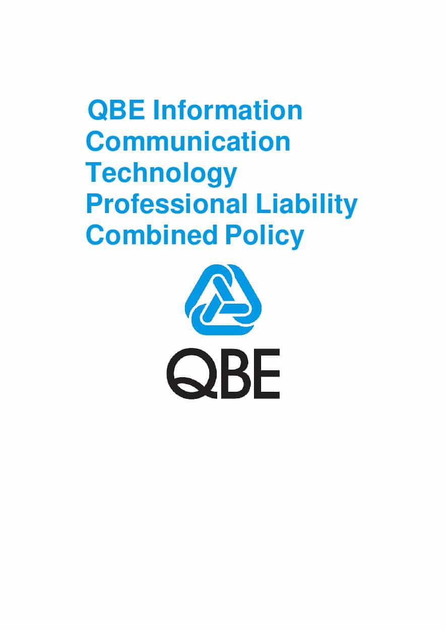 PJPV110121 QBE Information Communication Technology Professional Liability Combined Policy