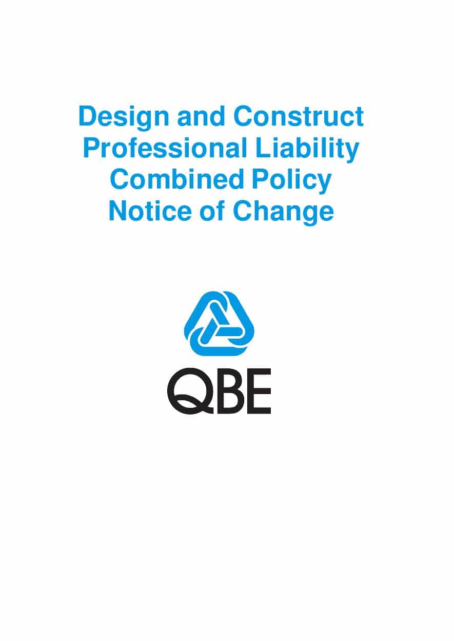 NJDD110121 Design and Construct Professional Liability Combined  Notice of Change
