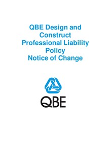 NJPE070121 QBE Design & Construct Professional Liability Policy Notice of Change