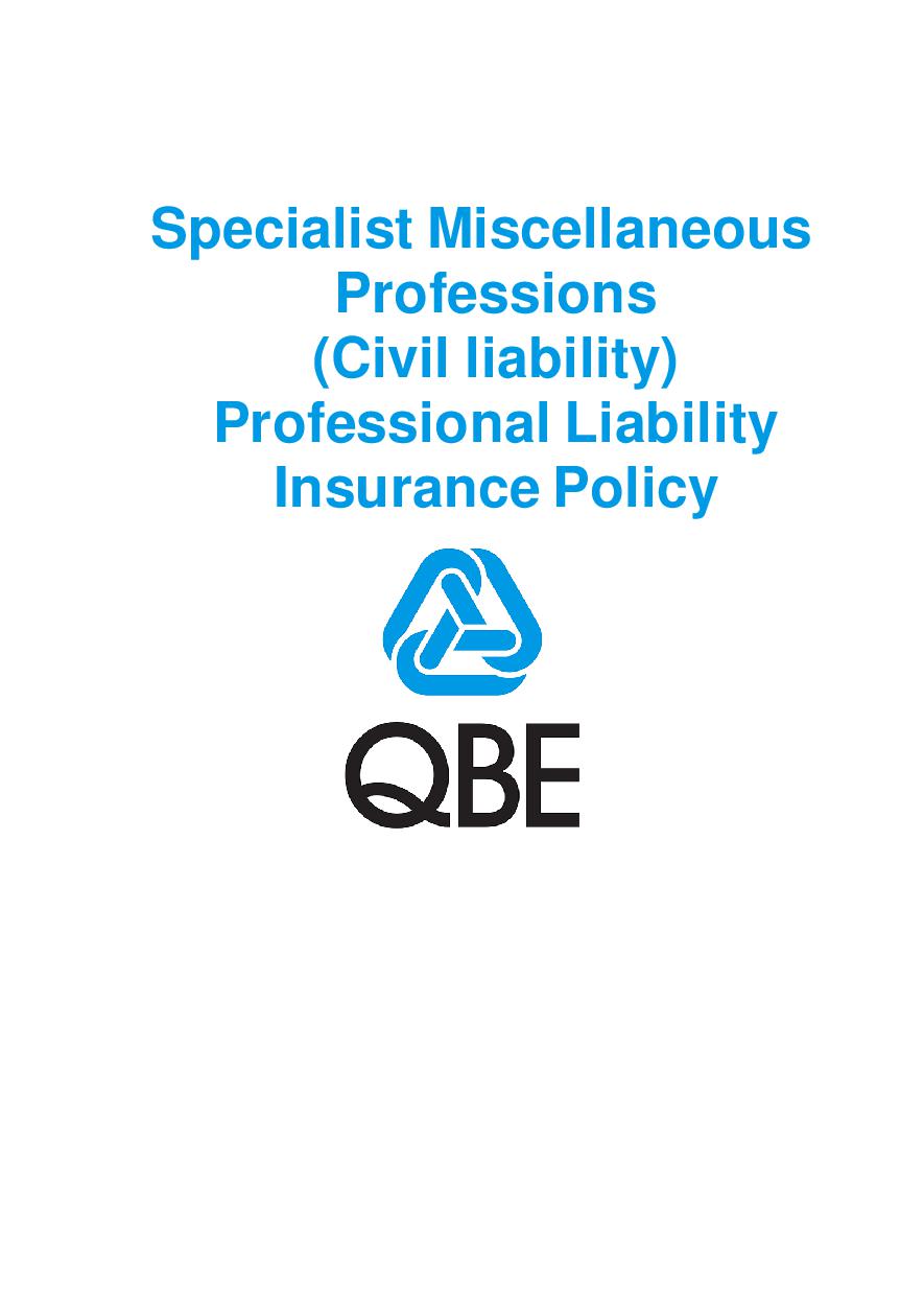 PJPJ070121 QBE Specialist Miscellaneous Professional Liability