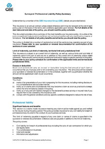 KJPL070121 QBE Surveyors' Professional Liability Summary