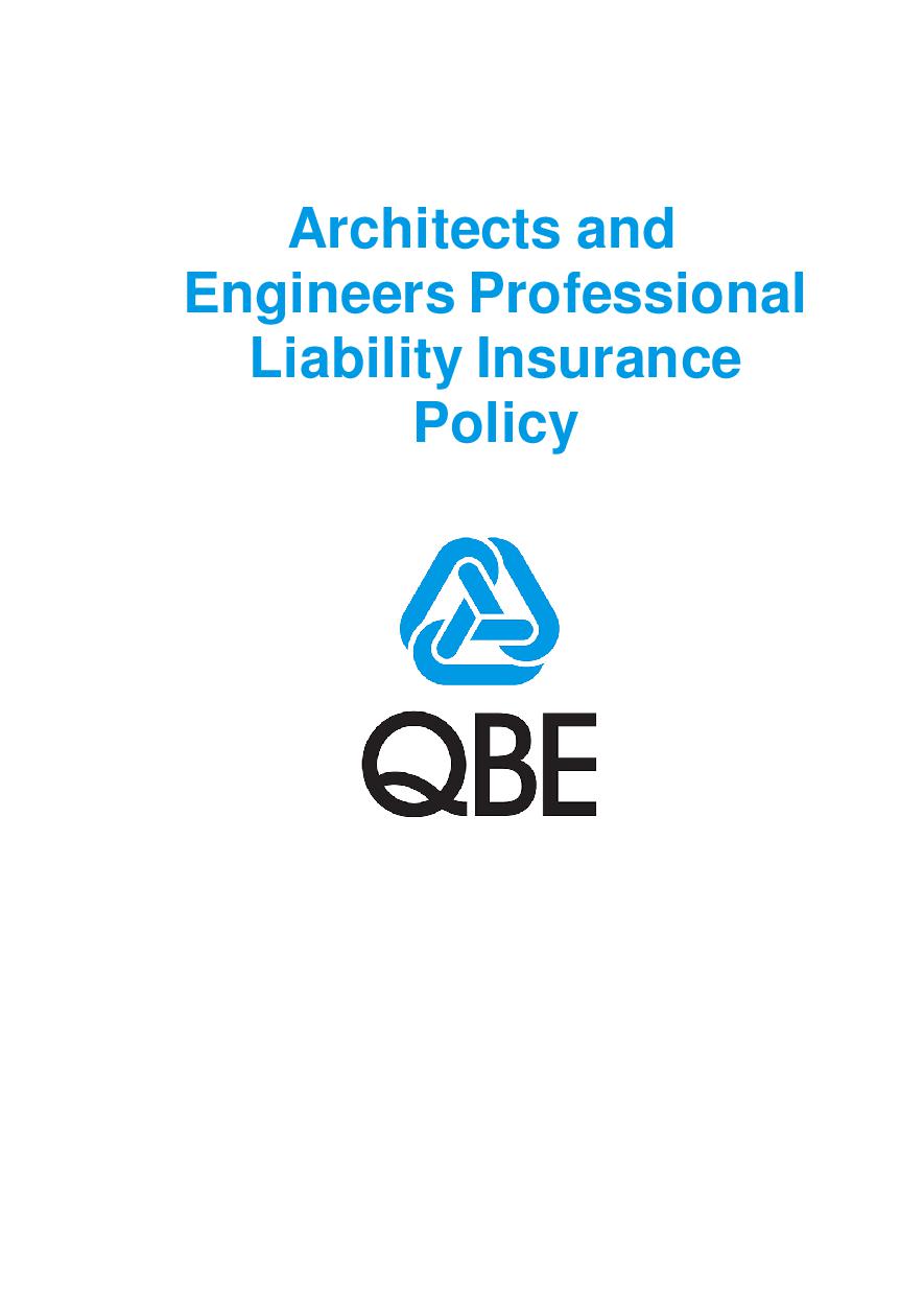 PJPR070121 QBE Architects & Engineers Professional Liability Policy