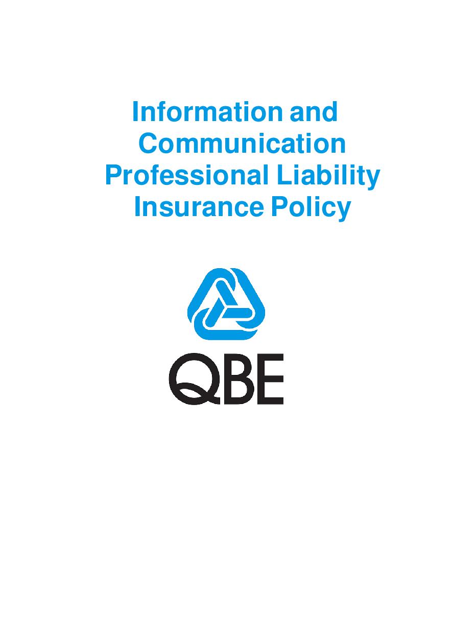 PJPW070121 QBE Information Communications Technology Professional Liability