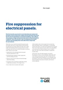 Fire Suppression for Electrical Panels
