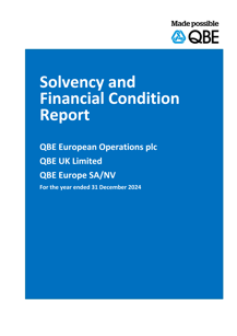 QBE European Operations Single Group Solvency and Financial Condition Report - 2024