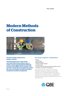 Modern methods of construction - QBE European Operations