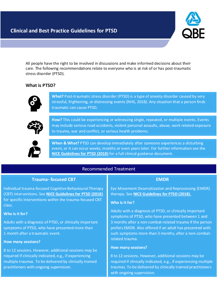 Clinical and Best Practice Guidelines PTSD