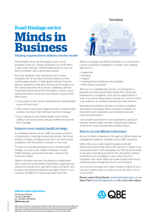 QBE Minds in Business: Helping Road Haulage sector organisations address mental health