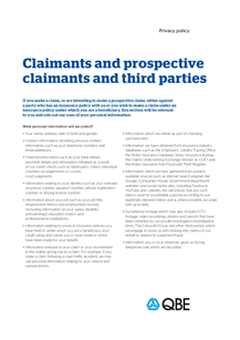 EO UK Privacy Policy - Claimants and prospective claimants and third parties under commercial insurance policies