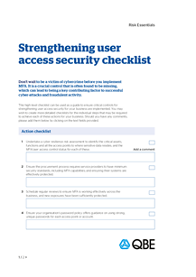Strengthening User Access Security Checklist