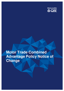 Motor Trade Combined Insurance - Notice of Change