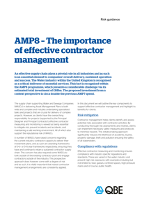 AMP8 – The importance of effective contractor management