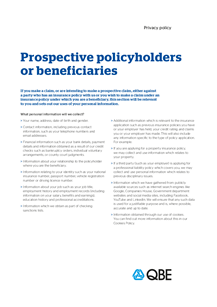 EO UK Privacy Policy - Prospective policyholders or beneficiaries