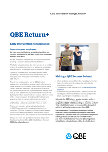 Early Intervention Rehabilitation with QBE Return+