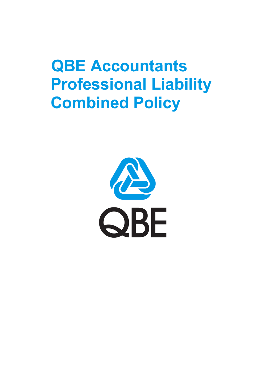 PJPB010922 QBE Accountants Professional Liability Combined Policy