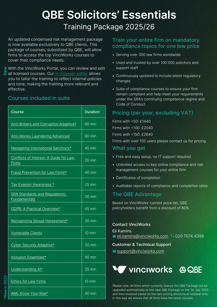 QBE Sponsored Lawyers’ Risk Management Training Programme by VinciWorks