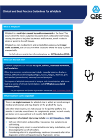 Clinical and Best Practice Guidelines Whiplash - with case study