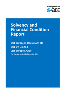 QBE European Operations Single Group Solvency and Financial Condition Report - 2022